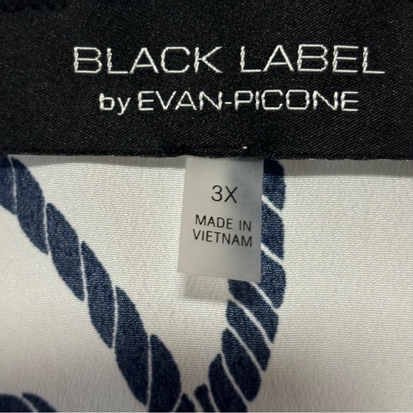 BLACK LABEL by Evan-Picone sleeveless top 3X rope nautical print NWOT - Picture 4 of 9